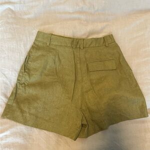 Zara High Waist Linen Shorts - Medium